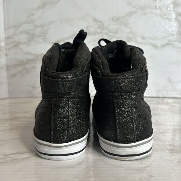 G by guess ladies black sparkle glitter high top sneaker shoes size 9.5 M - Picture 6 of 10